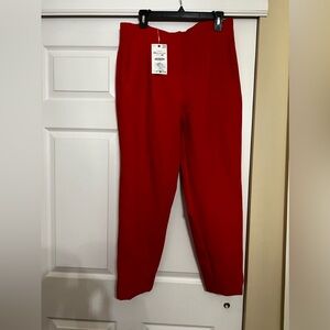 Zara Bright Red Tapered Dress Pants